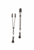Black Tweezer Clamp Black W/Beads