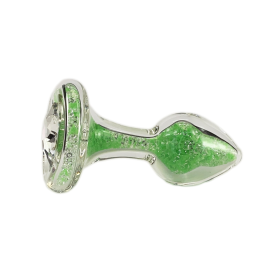 Sparkle Glow Plug With Crystal Base - 7 Colors (Color: Green - Lime Rickie)