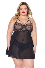 Ember Glow  Babydoll & Thong (size: XL)
