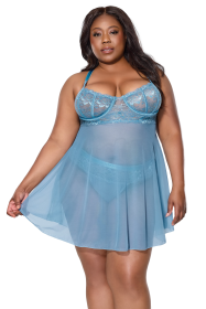 Between Dreams Babydoll & Thong (size: L)