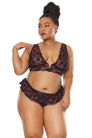 Heartbreaker Bralette & Thong (size: OSXL)